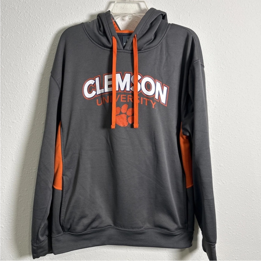 Clemson Tigers Men’s Large Hoodie Sweatshirt Knights Apparel Gray Orange NCAA